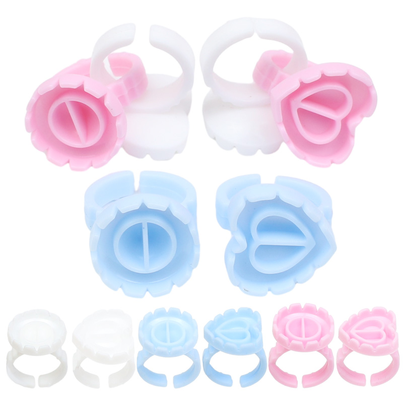 Lash Adhesive Glue - 100pcs/bag Disposable Eyelash Extension Glue Ring