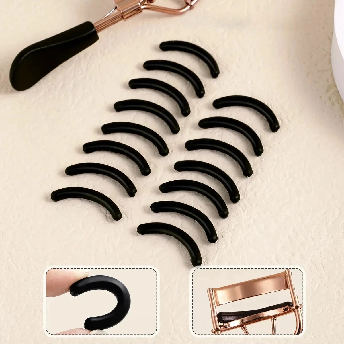 Eyelash Extension Or Extensions - Portable eyelash curler with 15 silicone