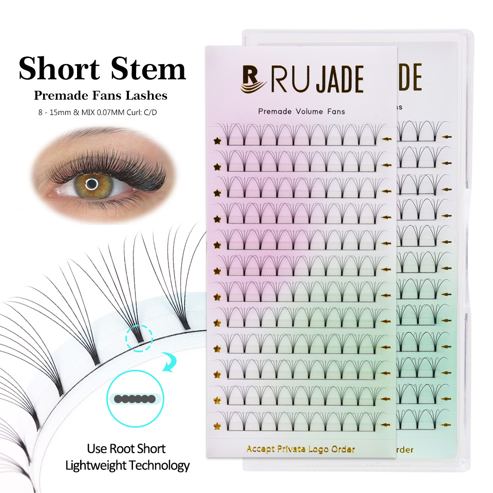 Eyelash Extension Russian Volume - RUJADE Short Stem 3D 4D 5D