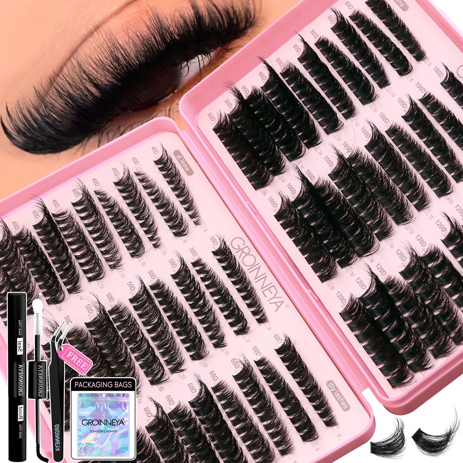 GROINNEYA Lash Clusters Kit Ca – Eyelash Extension Home Service recenzja i cena