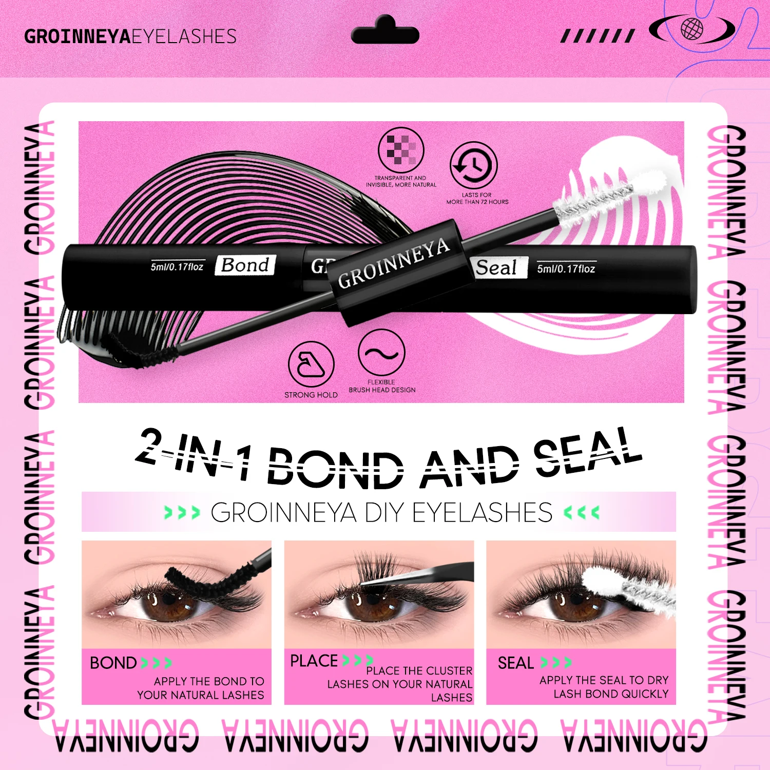 GROINNEYA Lash Clusters Kit Ca – Eyelash Extension Home Service recenzja i cena