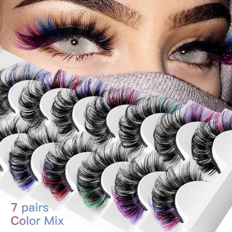7 Pairs Colorful False Eyelash – Eyelash Extension Russian Volume recenzja i cena