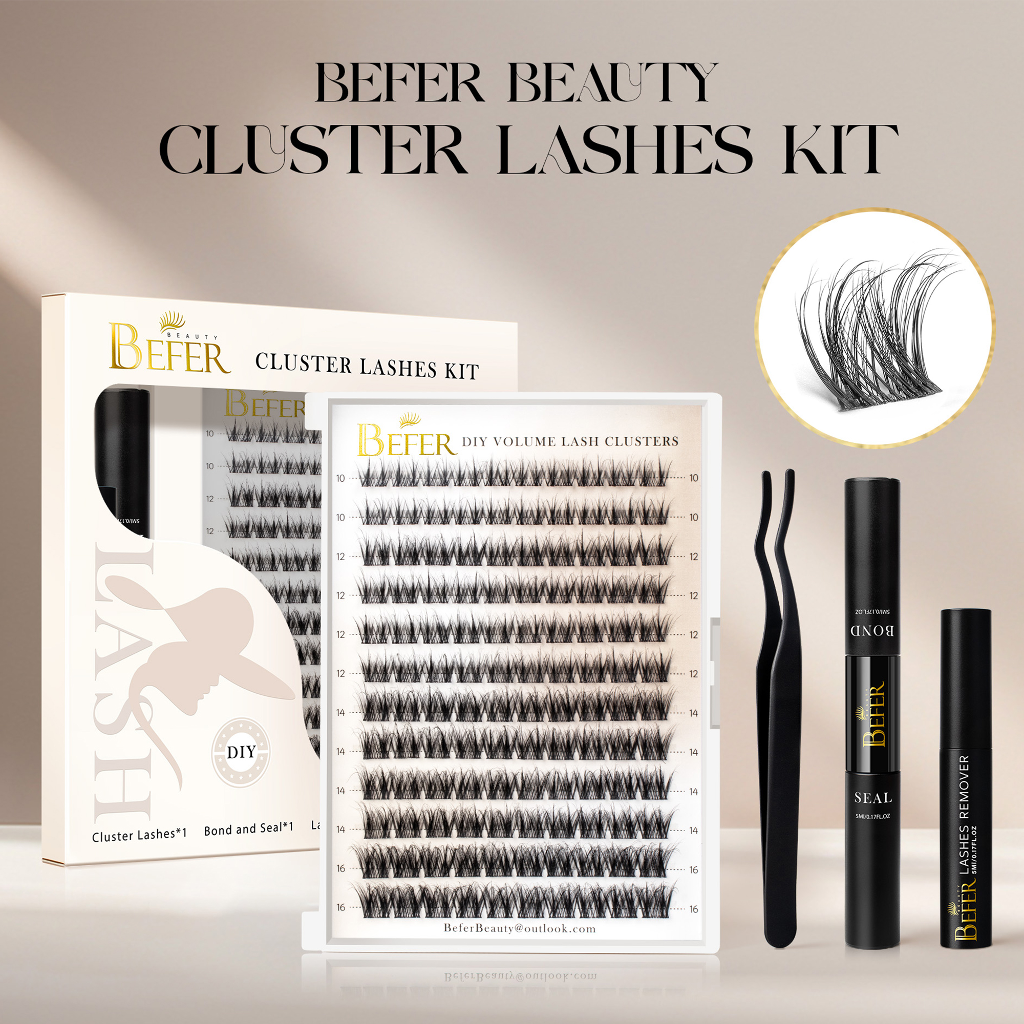 Befer Lash Clusters Kit False  – Eyelash Extension For Asian Eyes recenzja i cena