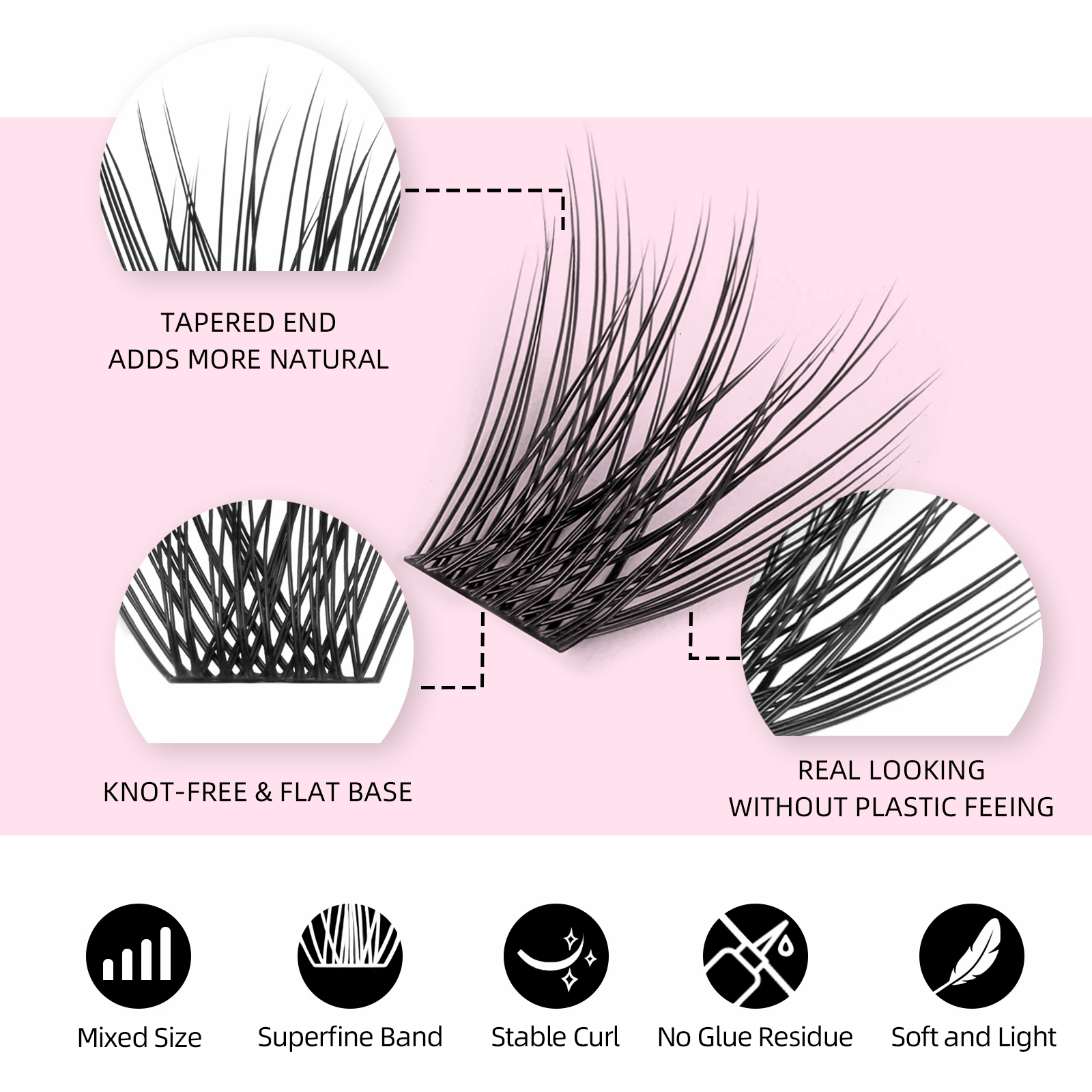 144 pcs DIY Cluster Segmented  – Eyelash Extension Russian Volume recenzja i cena
