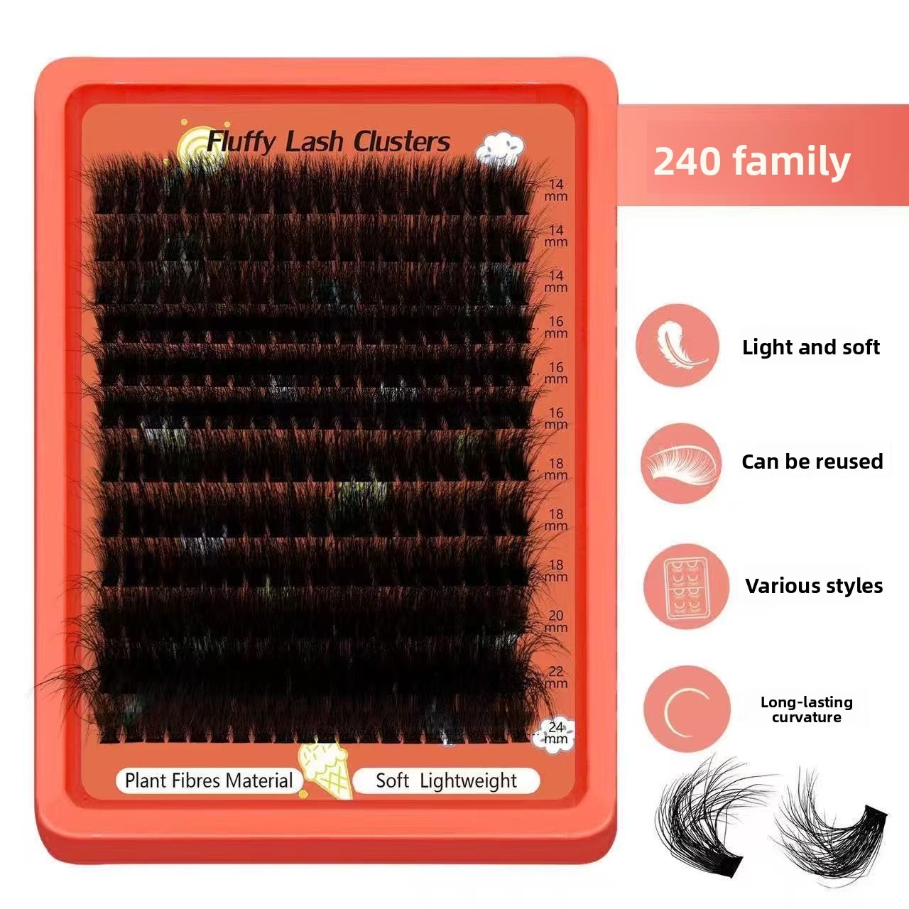 80D-100D Fluffy Cluster Lashes – Eyelash Extension Home Service recenzja i cena