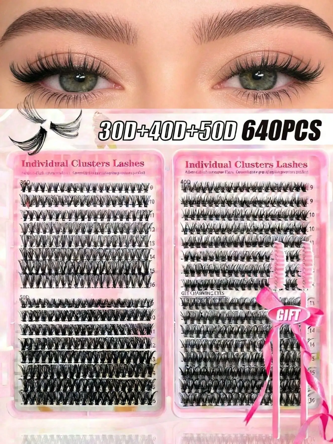 640Pcs Lash Clusters Kit 30D+4 – Eyelash Extension For Asian Eyes recenzja i cena