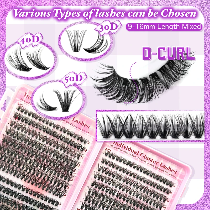 640Pcs Lash Clusters Kit 30D+4 – Eyelash Extension For Asian Eyes recenzja i cena