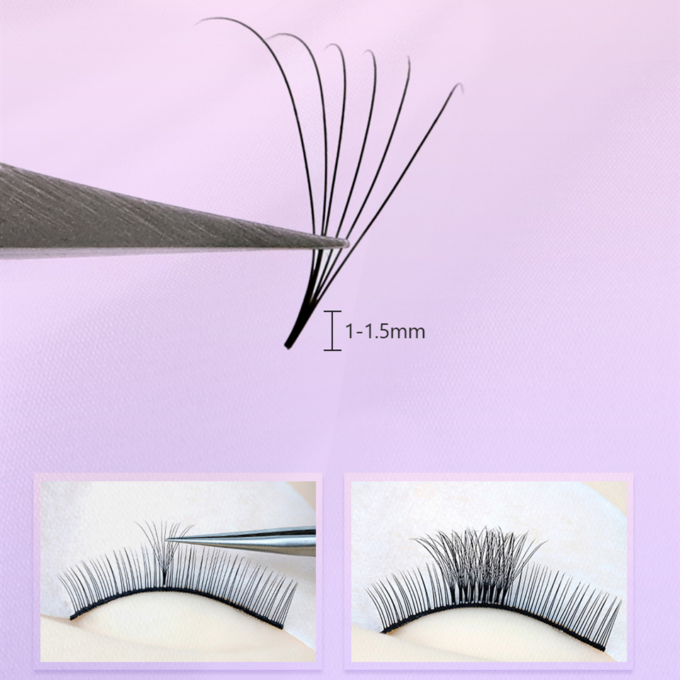 AGUUD 7mm Thin Pointy Base Rus – Eyelash Extension Russian Volume recenzja i cena