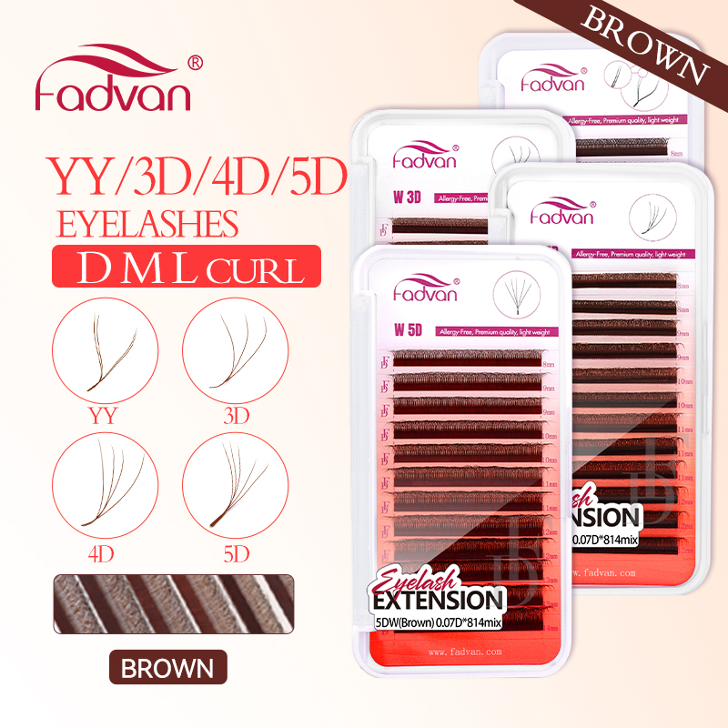 FADVAN Brown 4D/3D/5D lashes W – Eyelash Extension For Asian Eyes recenzja i cena